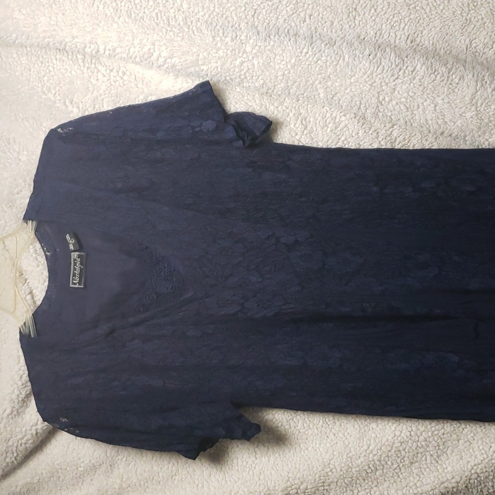 Womens large navy dress lace